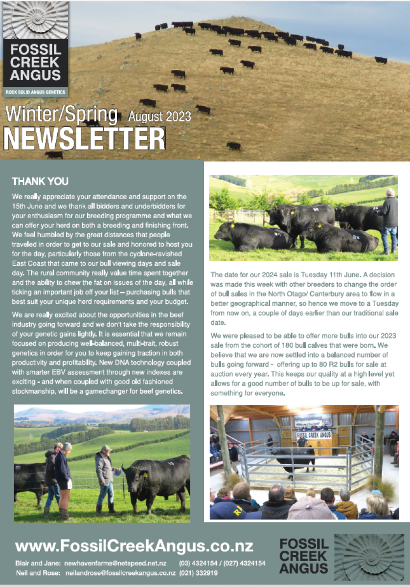 Fossil Creek August newsletter 2023 photo of front page